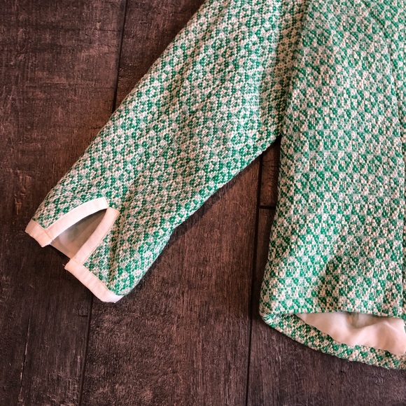 CAbi Green Tweed Zip-Up Jacket Size 8 - Picture 8 of 8
